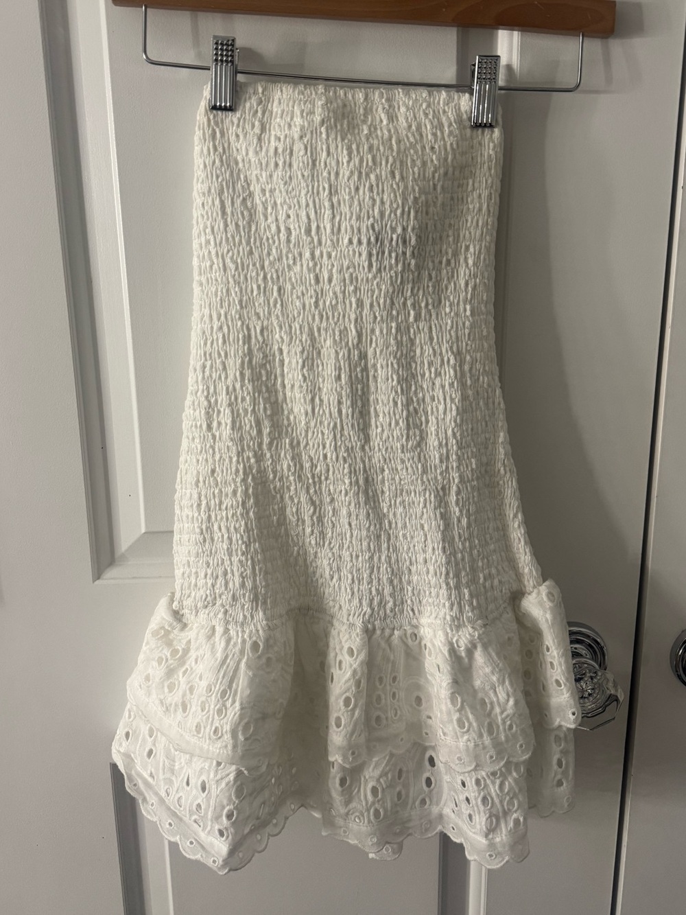 Edikted Strapless Dress with Ruffles